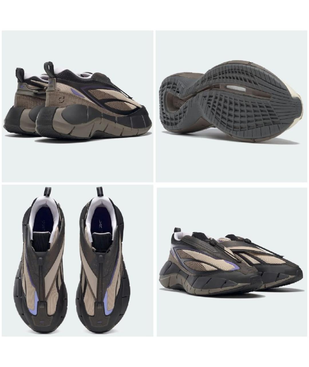 REEBOK Коричневые синтетические низкие кроссовки / кеды, фото 9