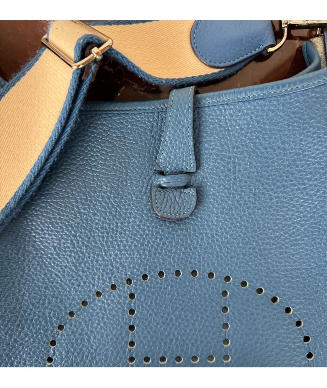 HERMES Голубая кожаная сумка через плечо, фото 2