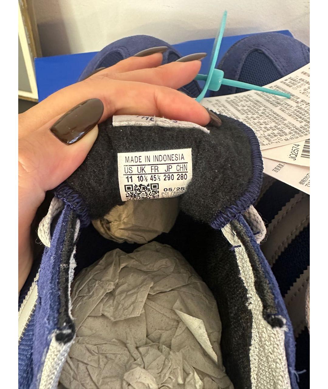ADIDAS Синие синтетические низкие кроссовки / кеды, фото 4