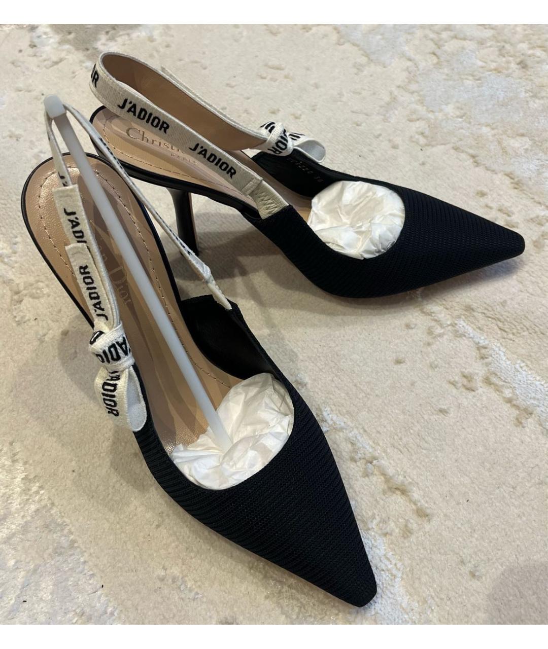 CHRISTIAN DIOR Черные текстильные туфли, фото 3