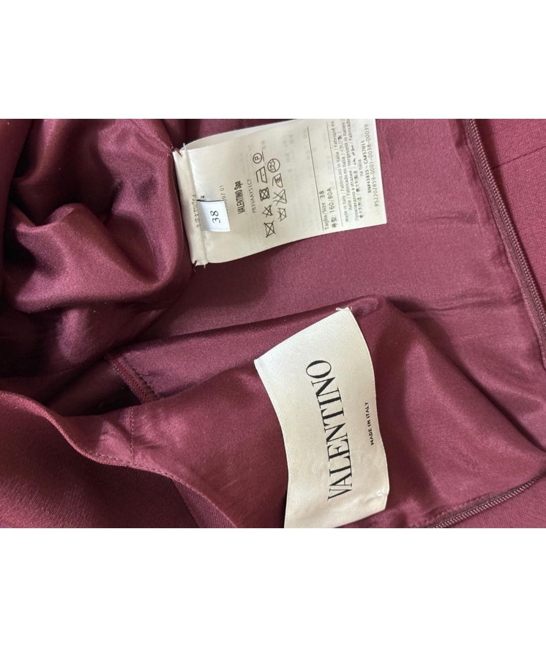 VALENTINO Бордовое шерстяное повседневное платье, фото 3
