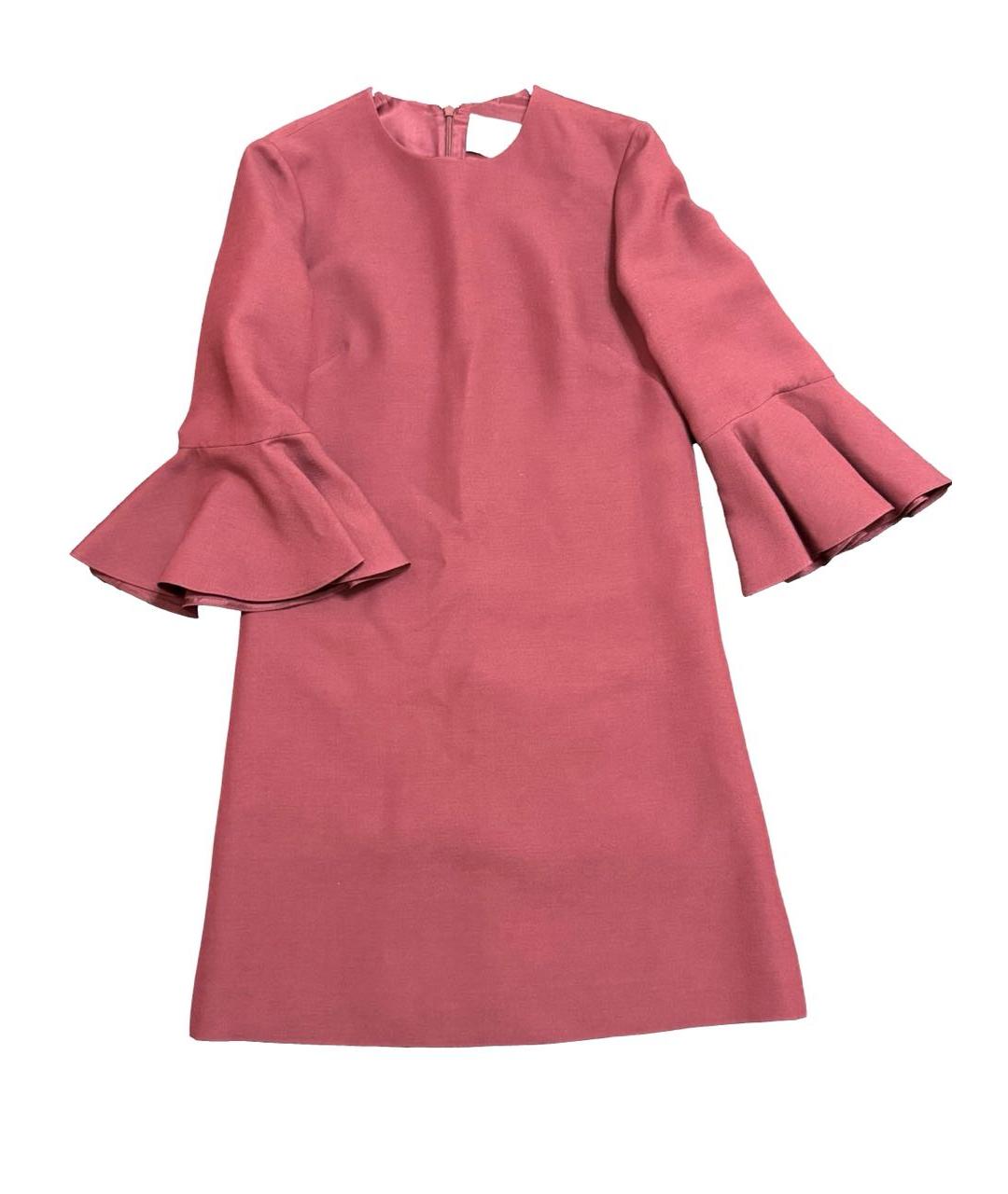 VALENTINO Бордовое шерстяное повседневное платье, фото 1