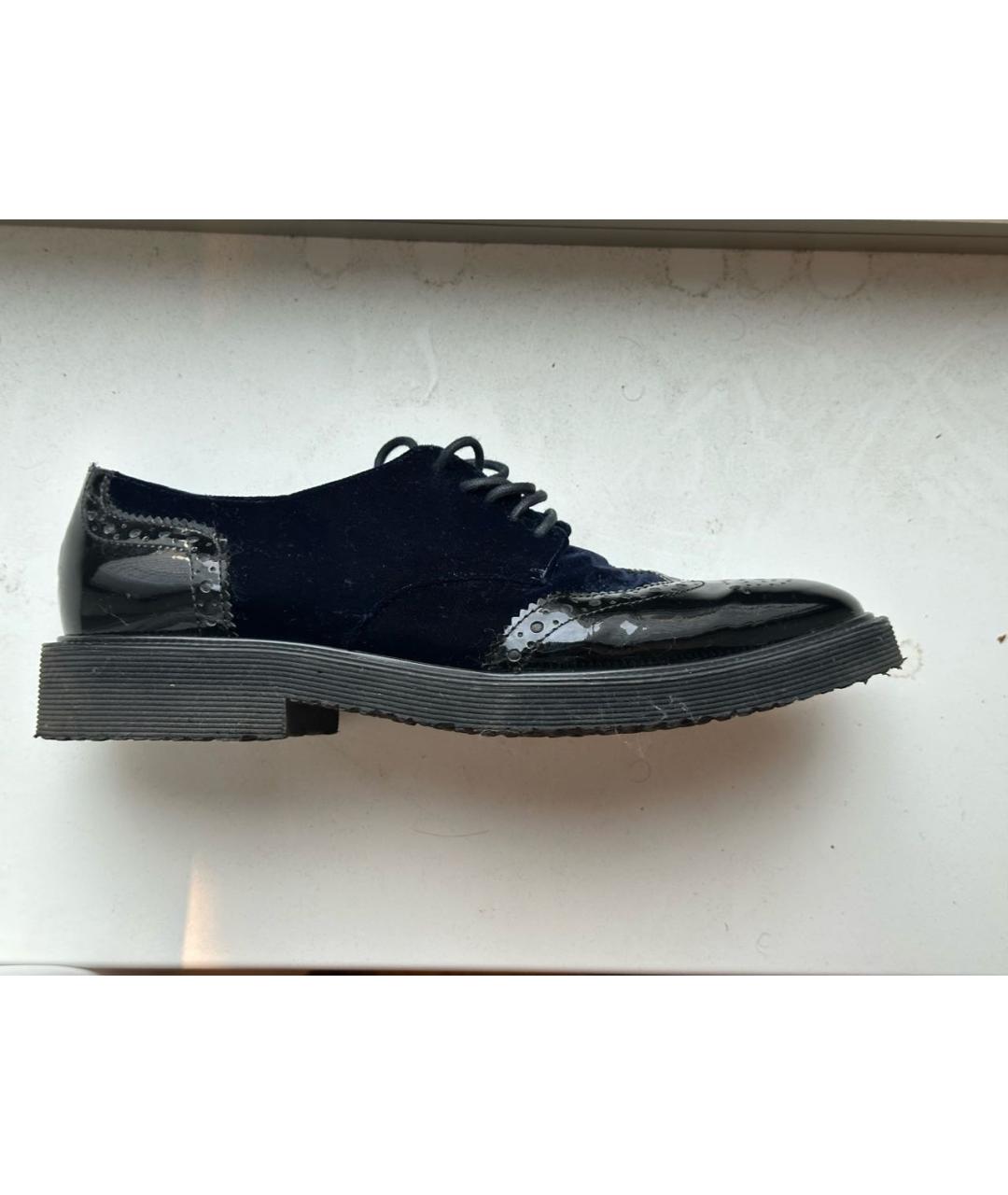 GIUSEPPE ZANOTTI DESIGN Темно-синие бархатные туфли, фото 5