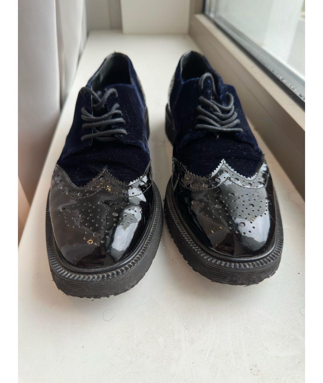 GIUSEPPE ZANOTTI DESIGN Темно-синие бархатные туфли, фото 2