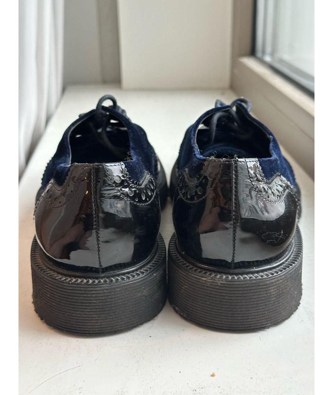 GIUSEPPE ZANOTTI DESIGN Темно-синие бархатные туфли, фото 4