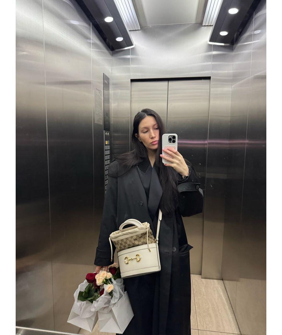 GUCCI Бежевая кожаная сумка через плечо, фото 4