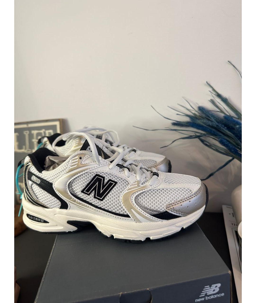 NEW BALANCE Белые текстильные кроссовки, фото 6