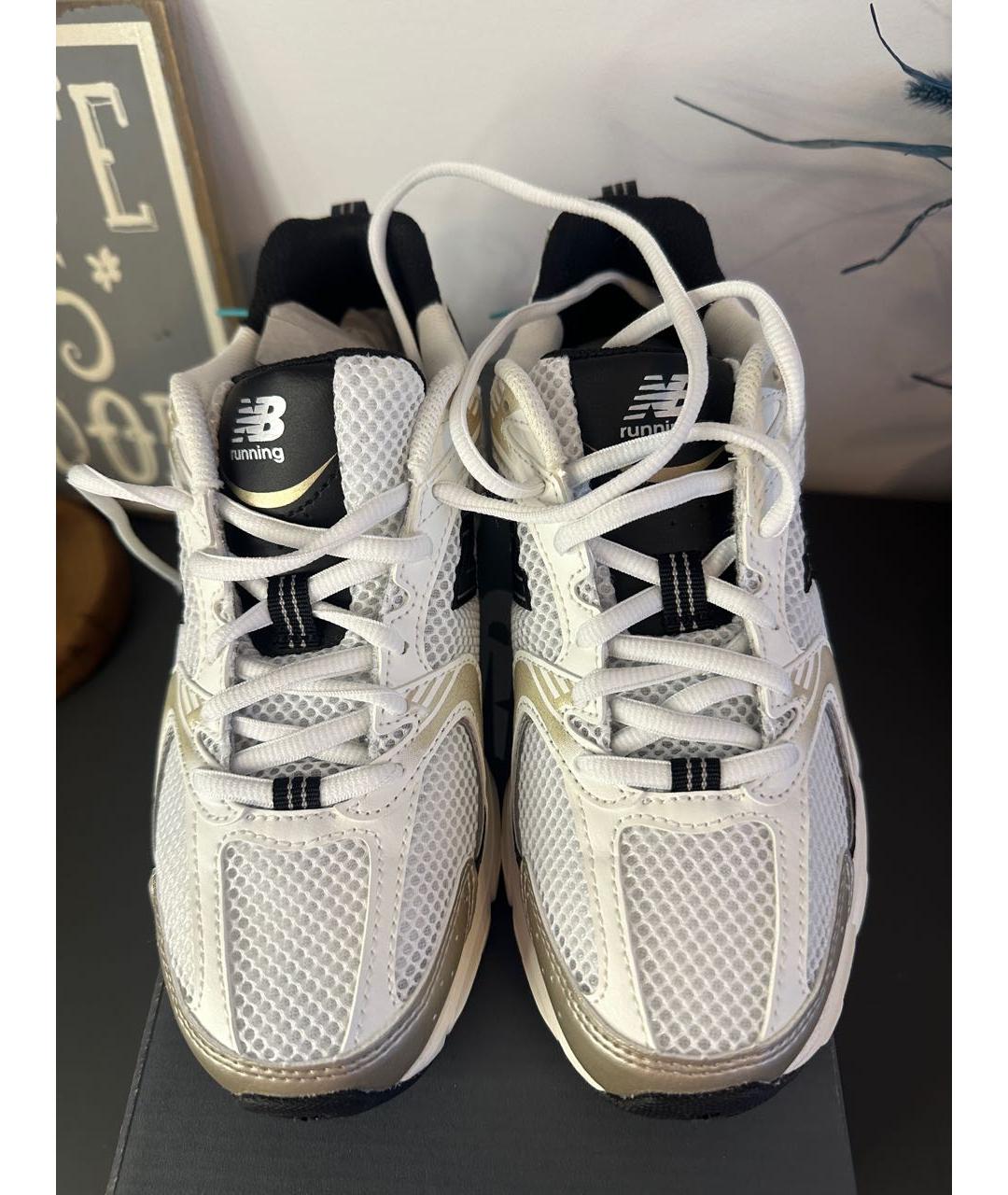NEW BALANCE Белые текстильные кроссовки, фото 2