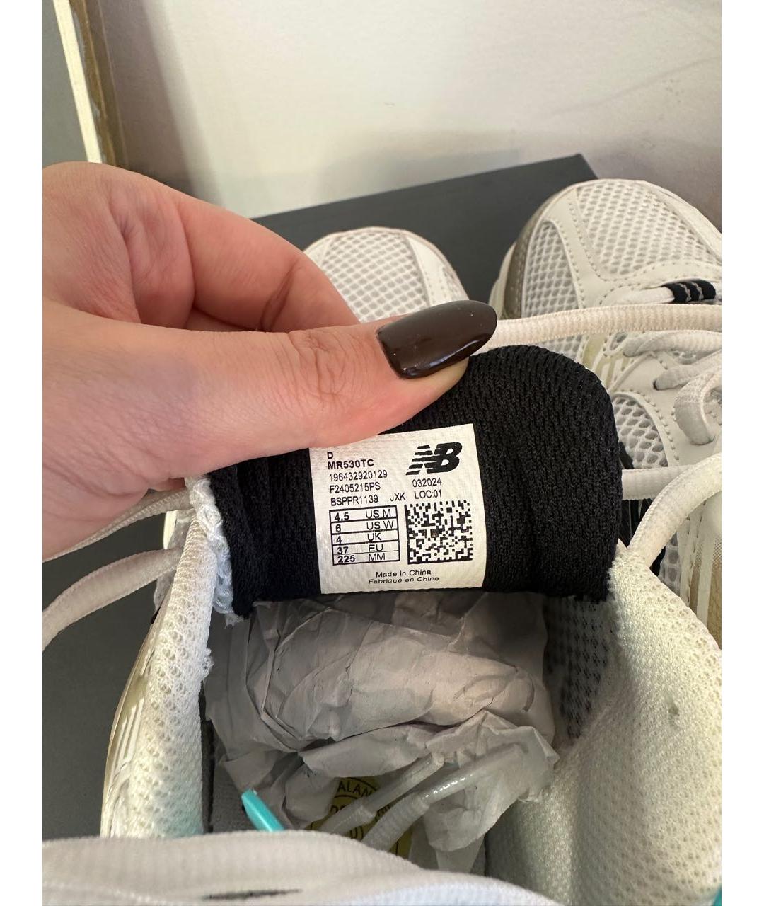 NEW BALANCE Белые текстильные кроссовки, фото 5