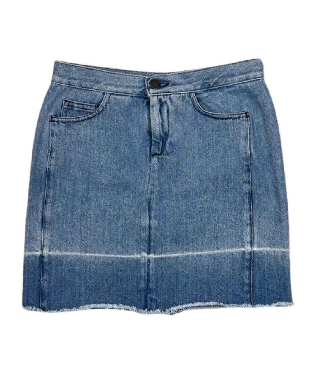MM6 MAISON MARGIELA Голубая деним юбка мини, фото 1