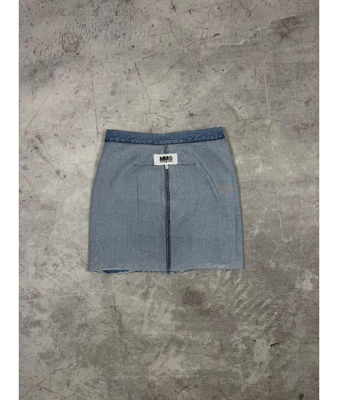 MM6 MAISON MARGIELA Голубая деним юбка мини, фото 7