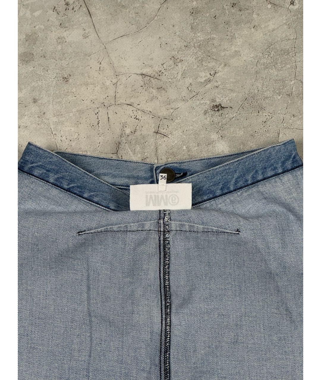 MM6 MAISON MARGIELA Голубая деним юбка мини, фото 8