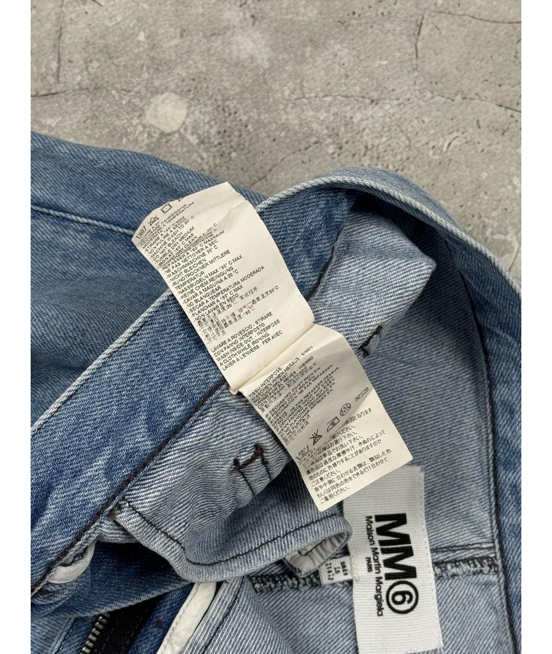 MM6 MAISON MARGIELA Голубая деним юбка мини, фото 5