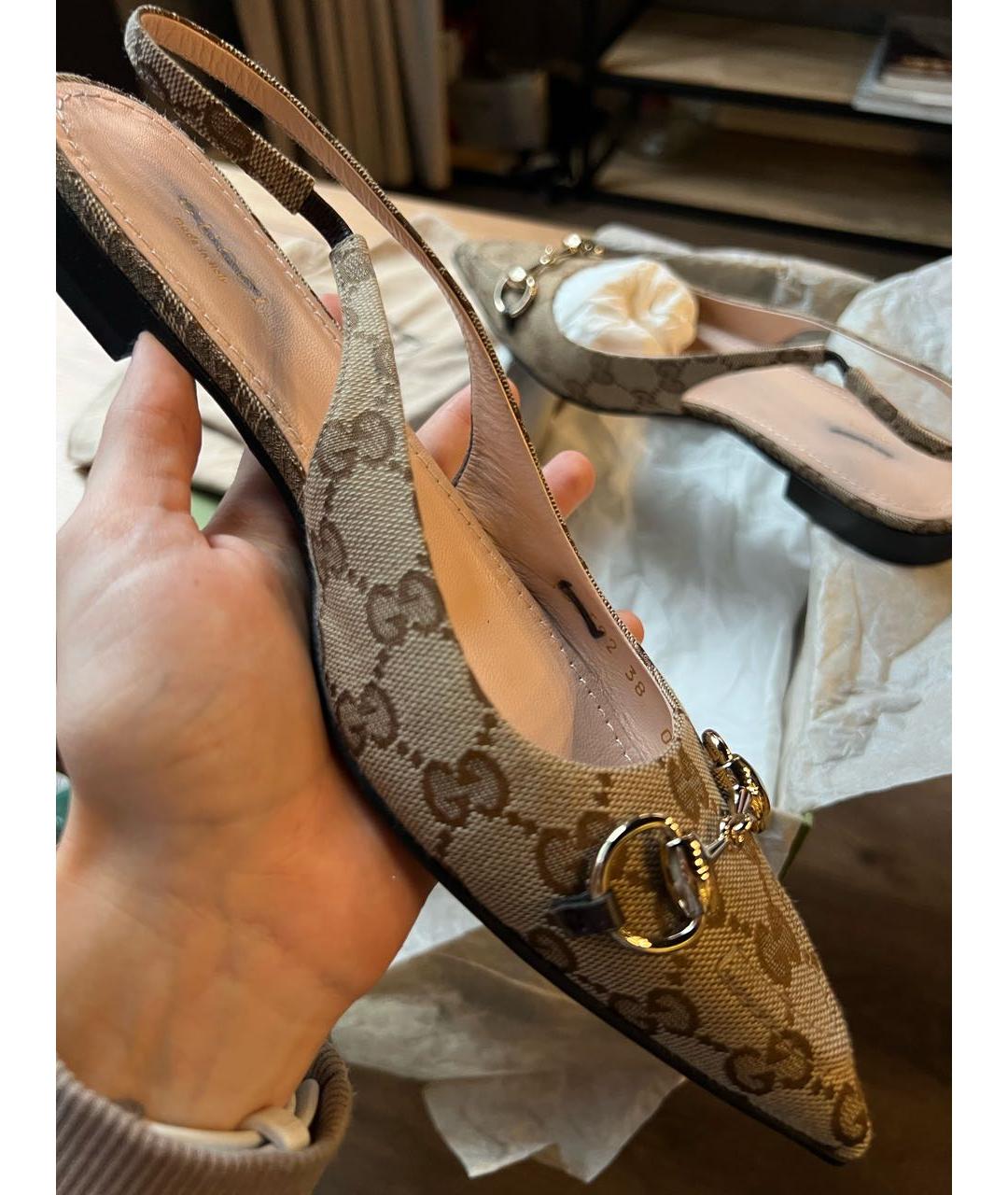 GUCCI Коричневые кожаные мюли, фото 7