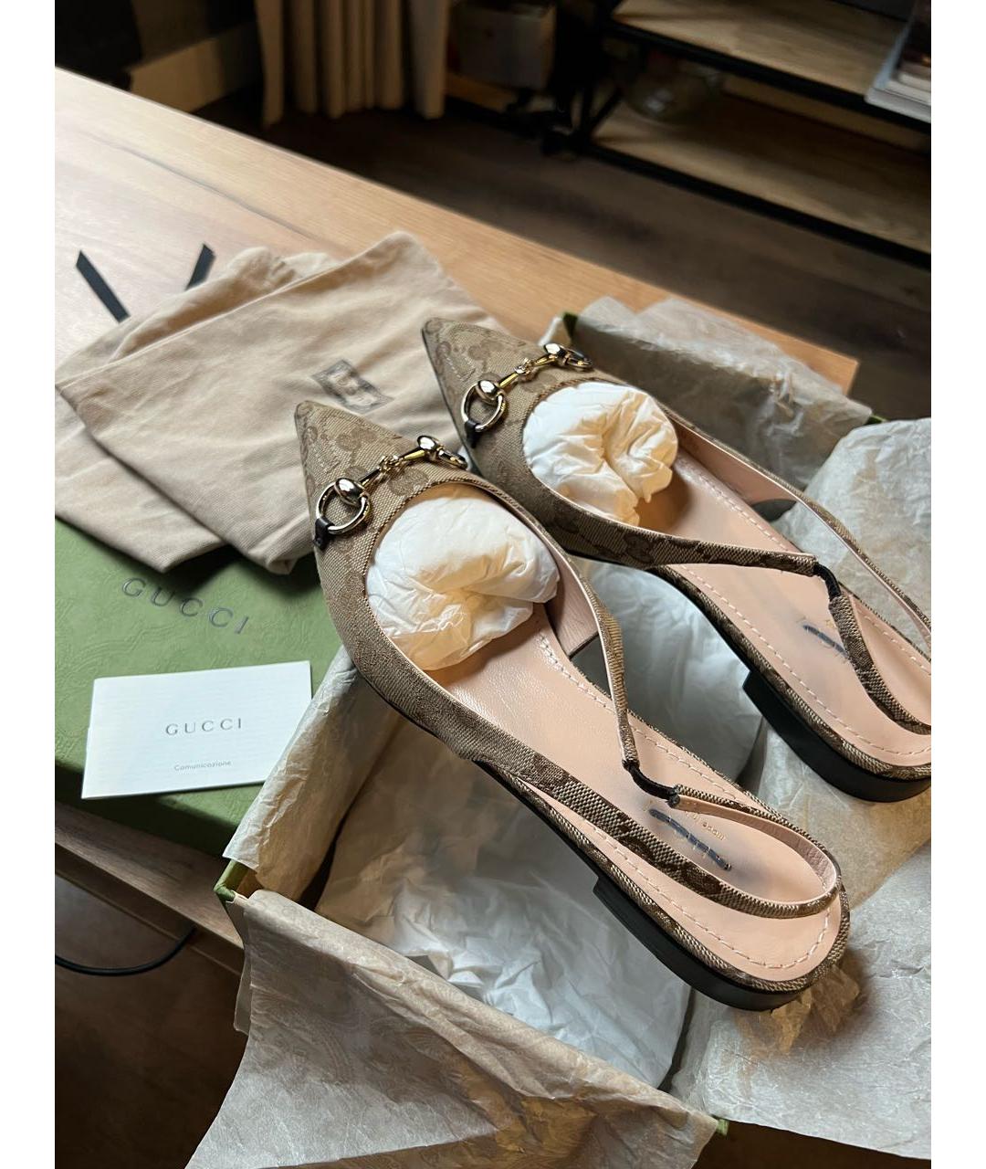 GUCCI Коричневые кожаные мюли, фото 6
