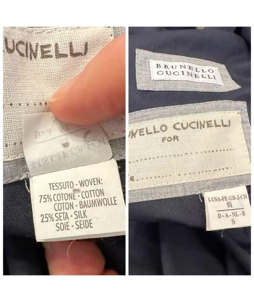 BRUNELLO CUCINELLI Темно-синий хлопковый тренч / плащ, фото 6