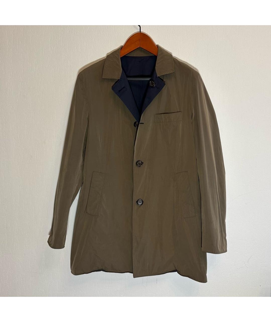 BRUNELLO CUCINELLI Темно-синий хлопковый тренч / плащ, фото 4