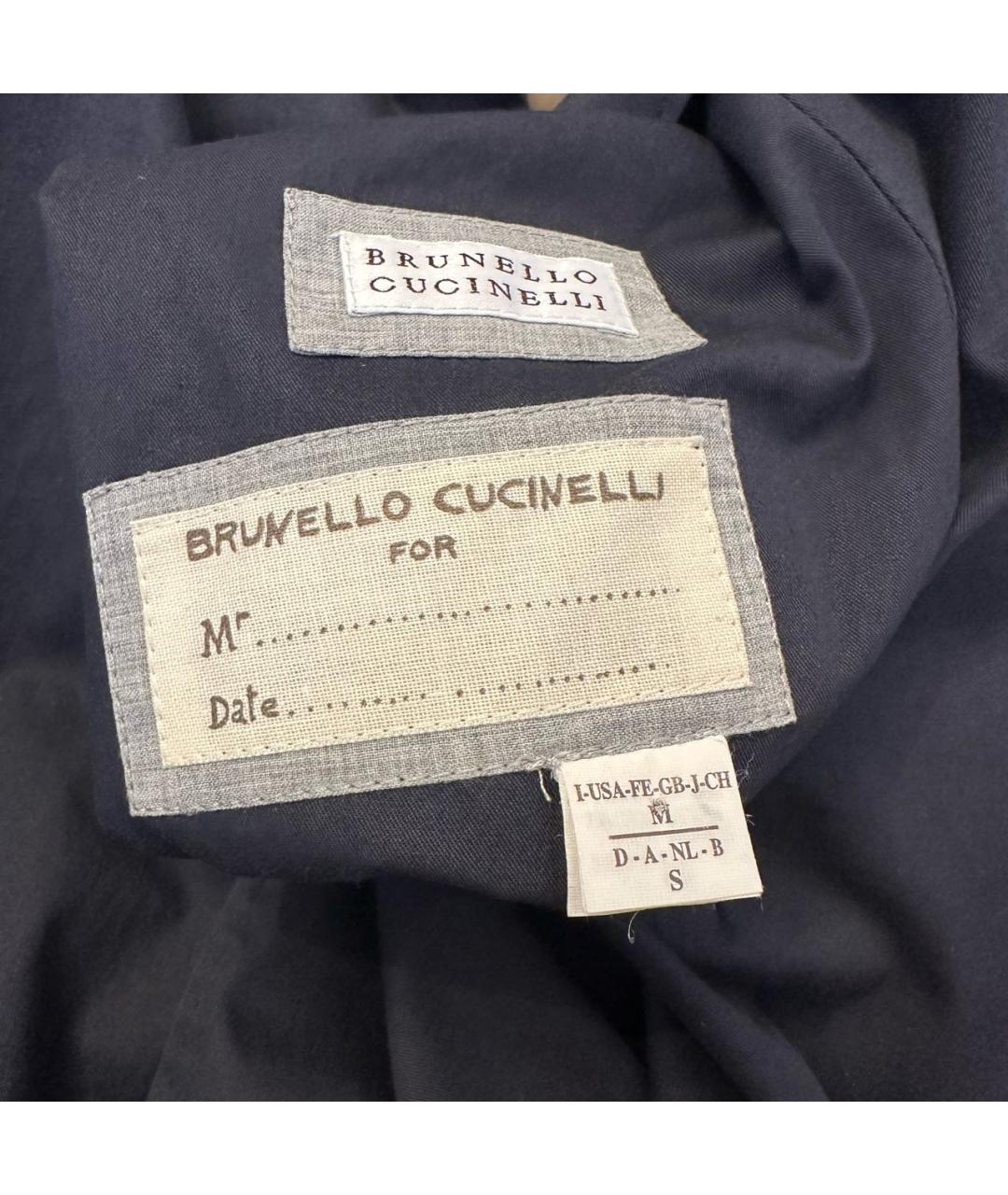 BRUNELLO CUCINELLI Темно-синий хлопковый тренч / плащ, фото 5
