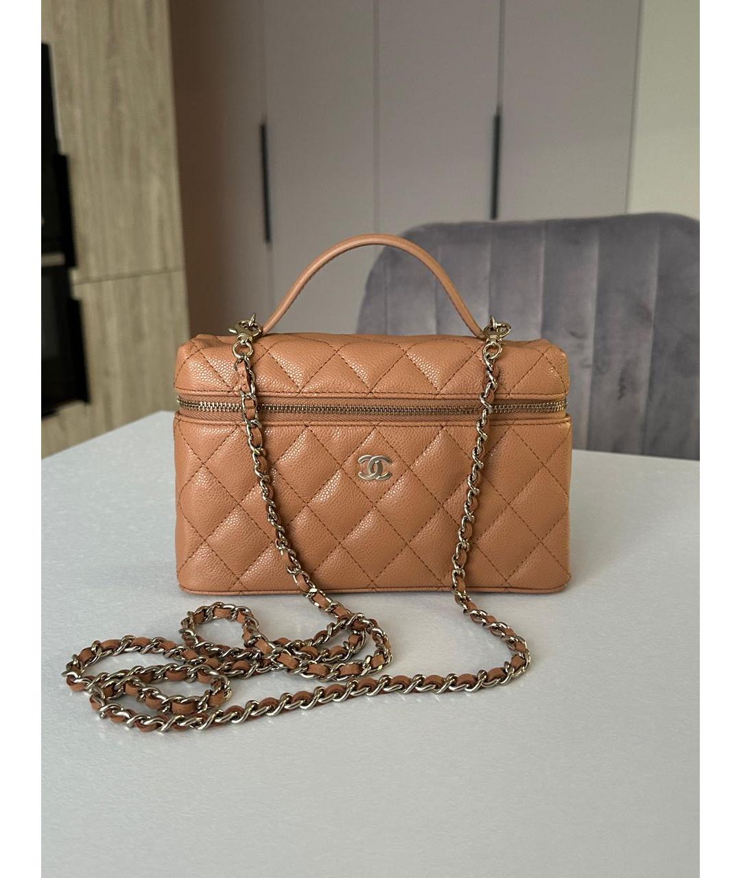 CHANEL Коралловая кожаная сумка через плечо, фото 2