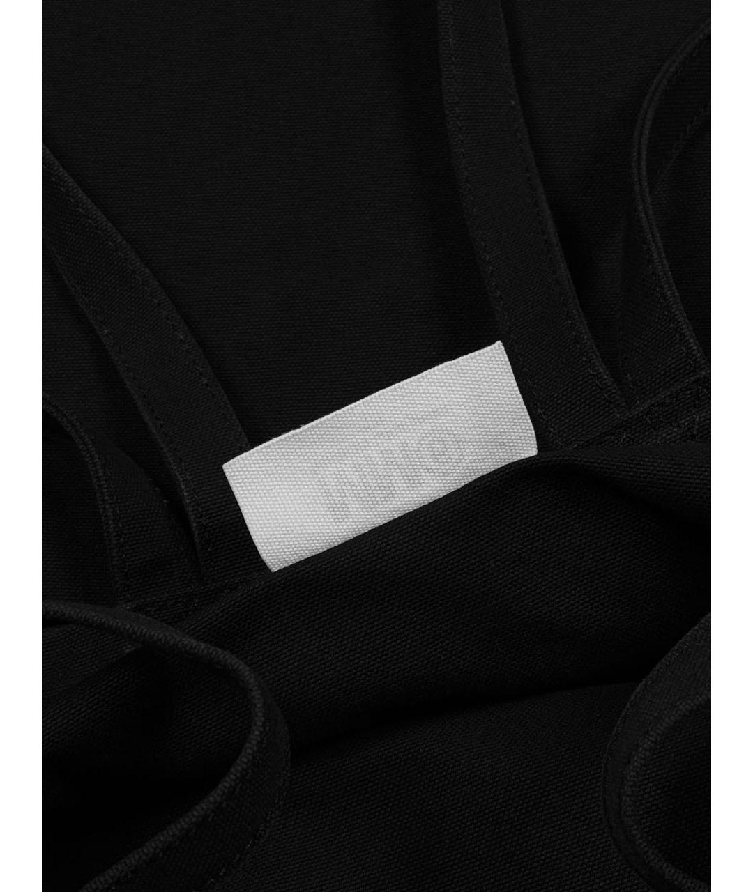 MM6 MAISON MARGIELA Черная хлопковая сумка тоут, фото 5