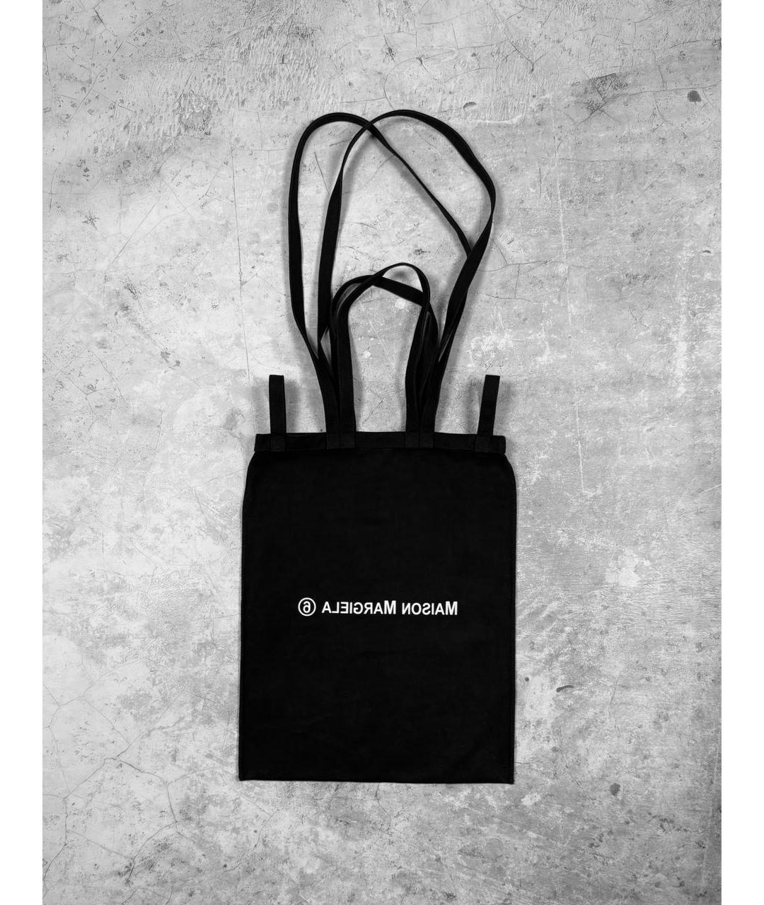 MM6 MAISON MARGIELA Черная хлопковая сумка тоут, фото 9