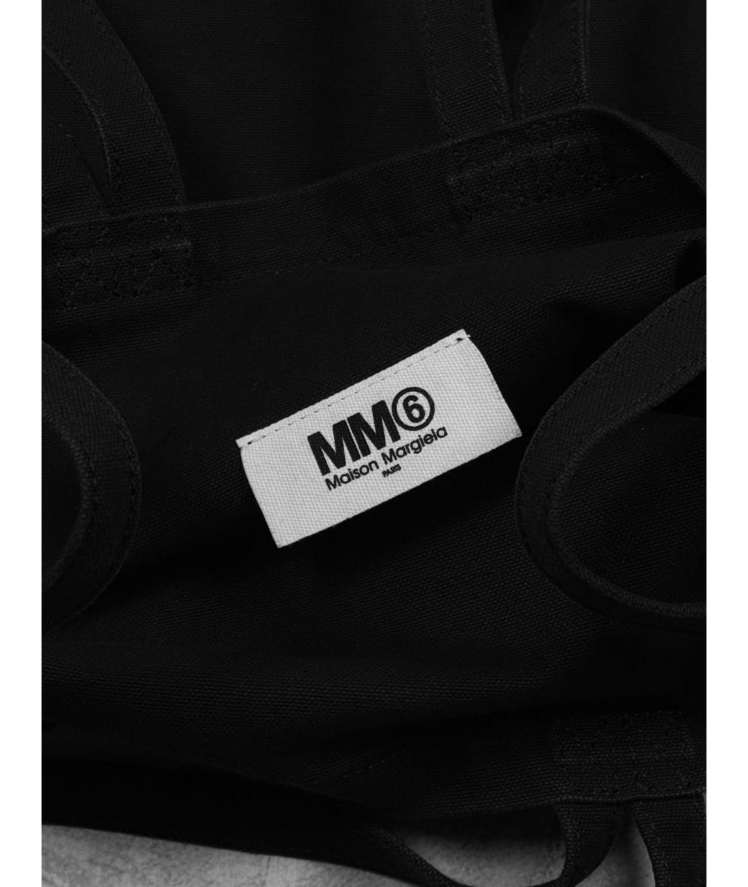 MM6 MAISON MARGIELA Черная хлопковая сумка тоут, фото 4