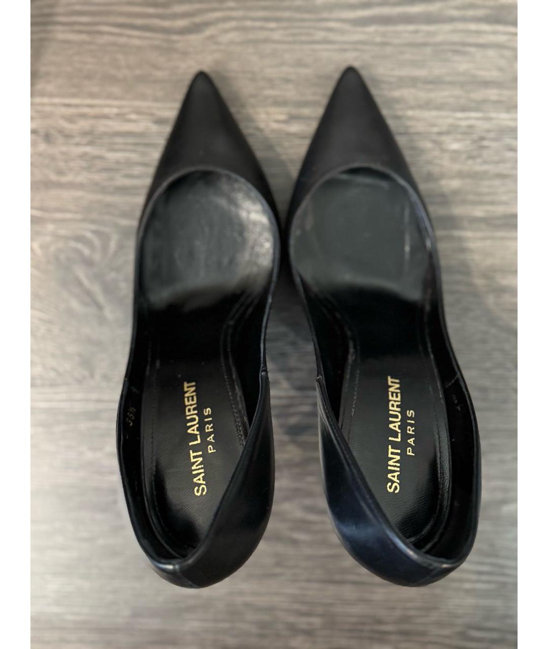 SAINT LAURENT Черные кожаные туфли, фото 3