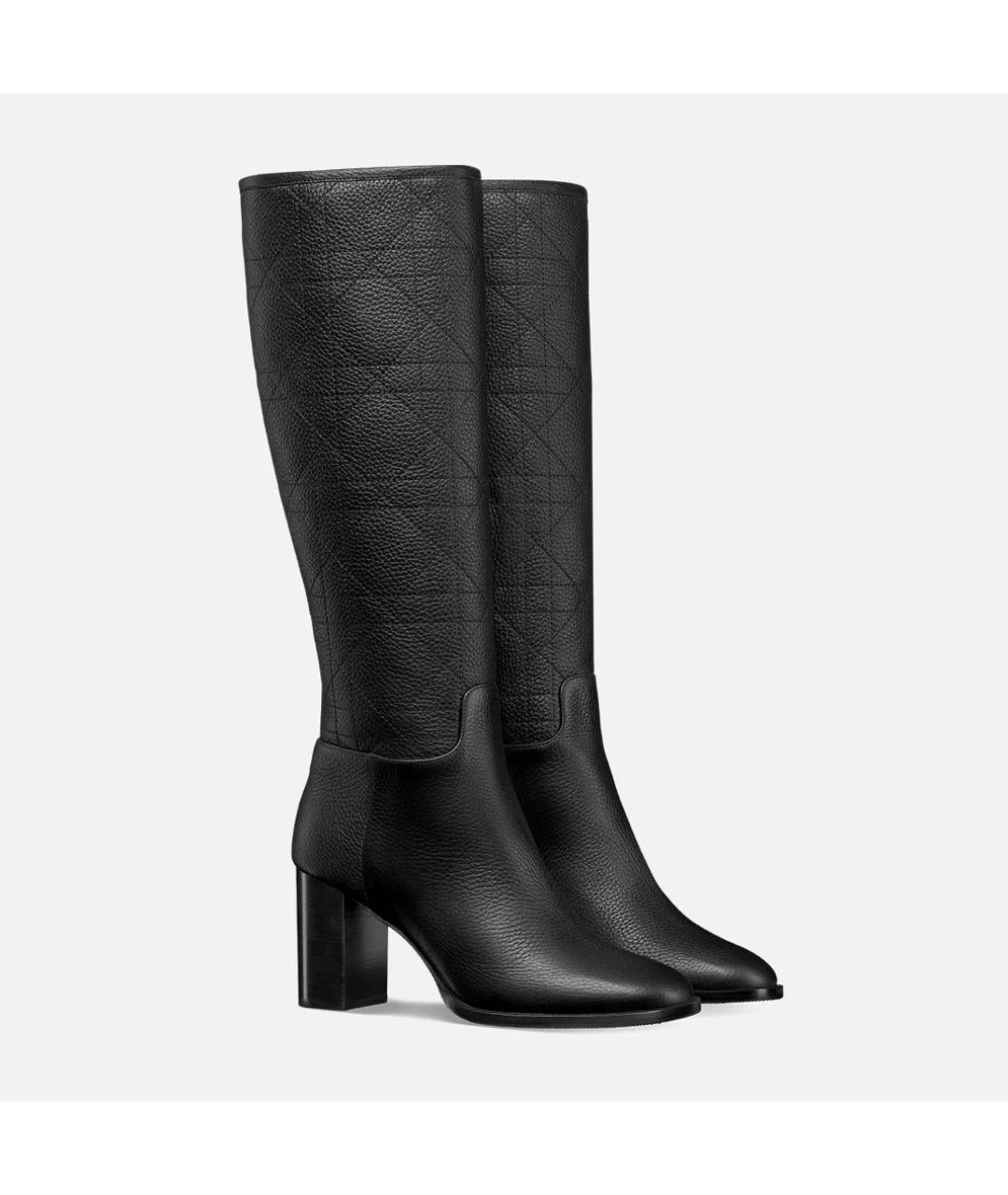 CHRISTIAN DIOR Черные кожаные сапоги, фото 3