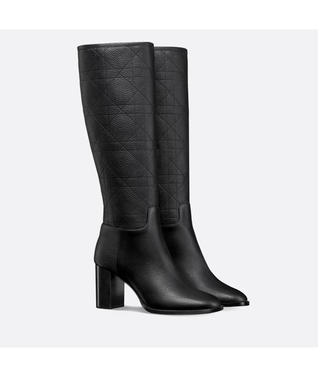 CHRISTIAN DIOR Черные кожаные сапоги, фото 4