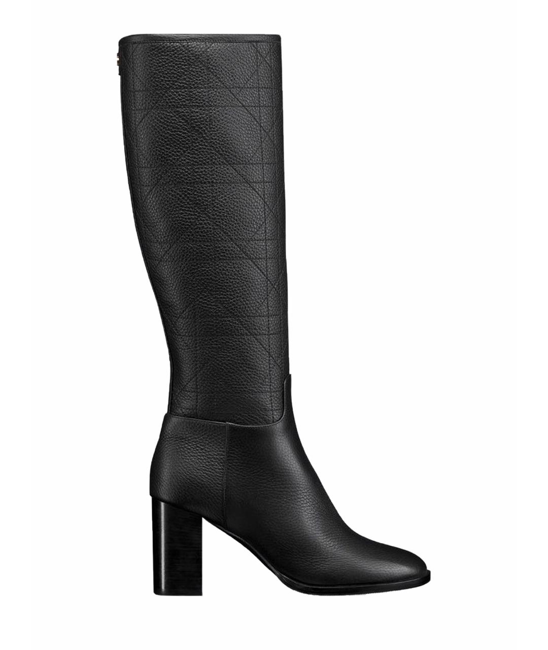 CHRISTIAN DIOR Черные кожаные сапоги, фото 5
