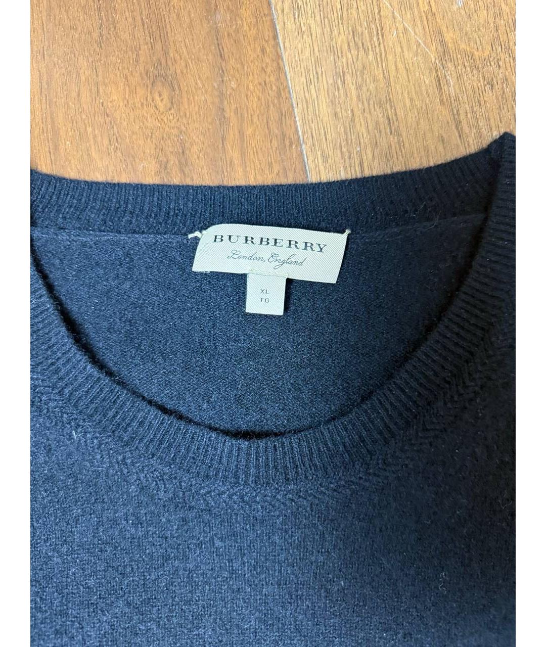 BURBERRY Черный кашемировый джемпер / свитер, фото 3