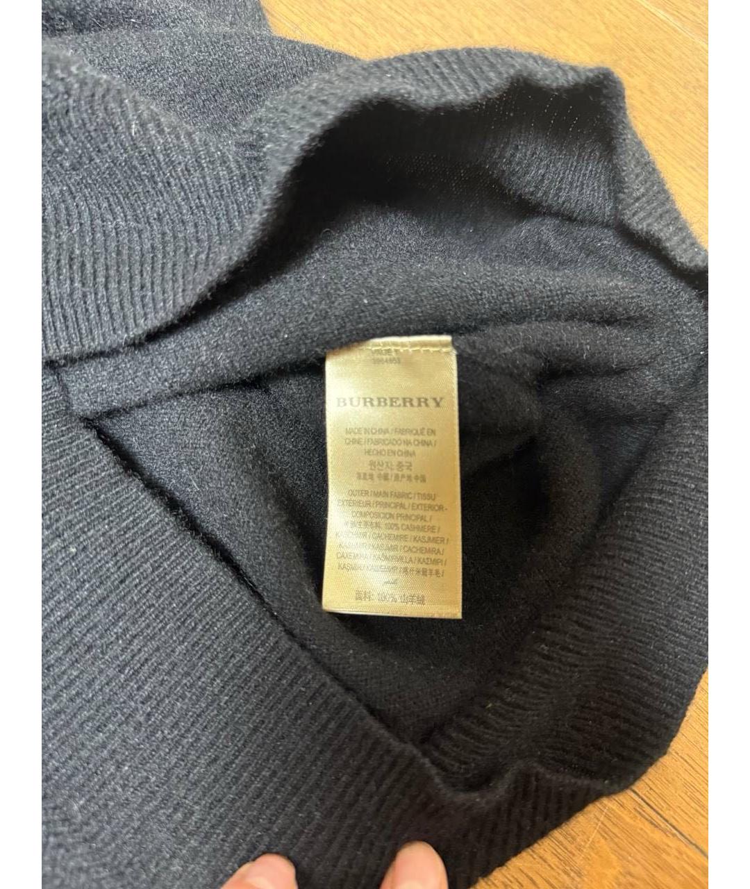 BURBERRY Черный кашемировый джемпер / свитер, фото 2