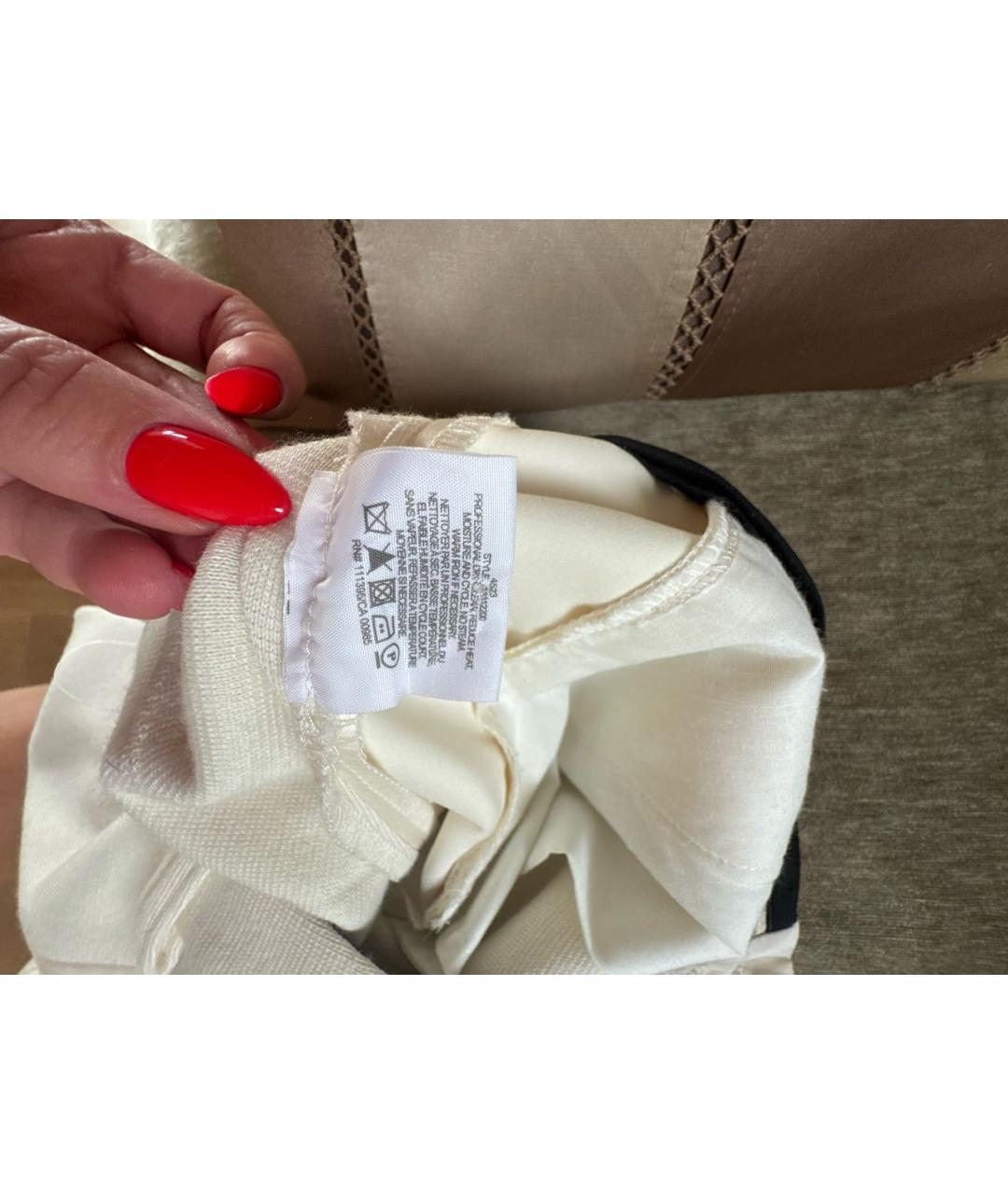 TORY BURCH Белые шерстяные прямые брюки, фото 4