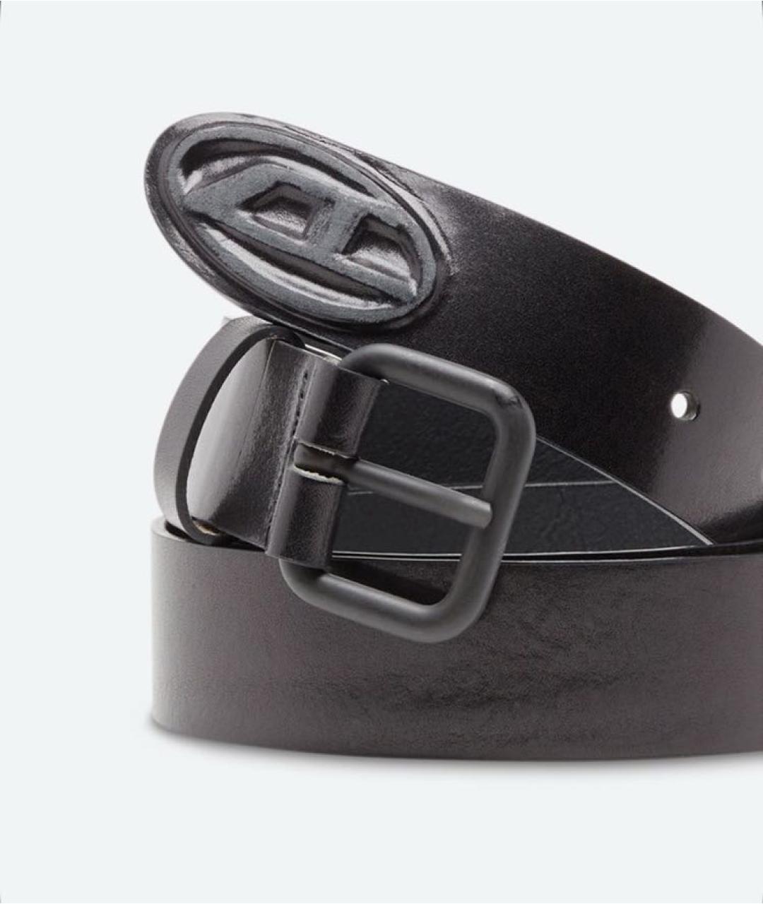 DIESEL Черный кожаный ремень, фото 3