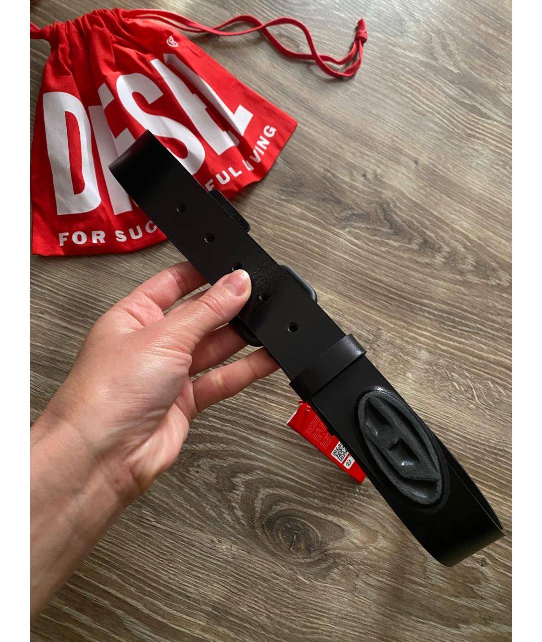 DIESEL Черный кожаный ремень, фото 6