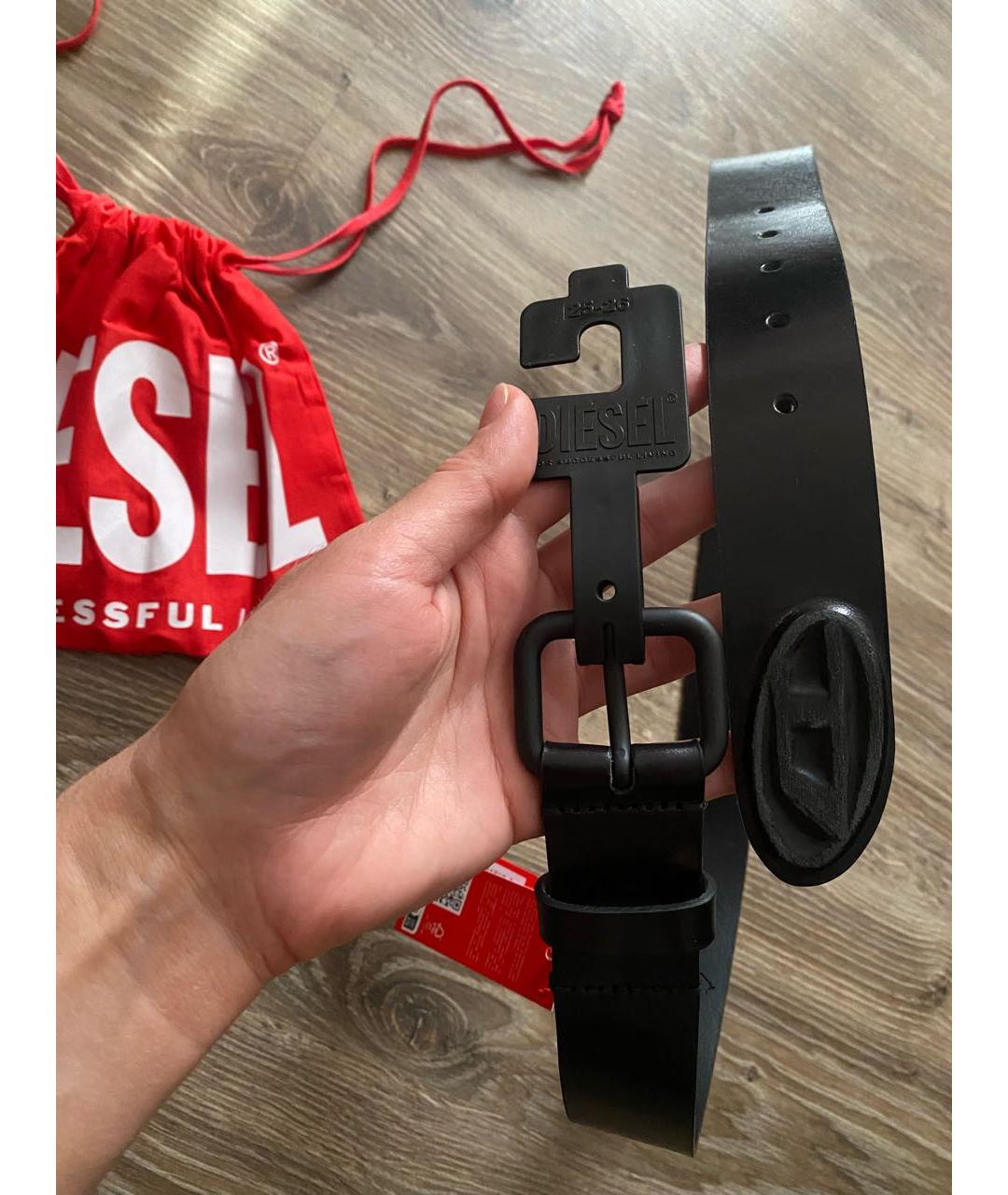 DIESEL Черный кожаный ремень, фото 5