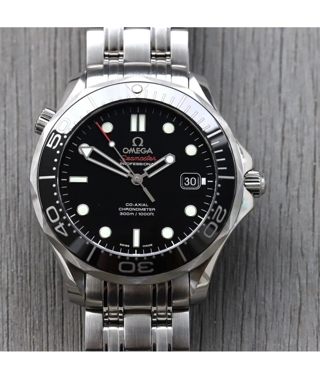 OMEGA Черные часы, фото 3