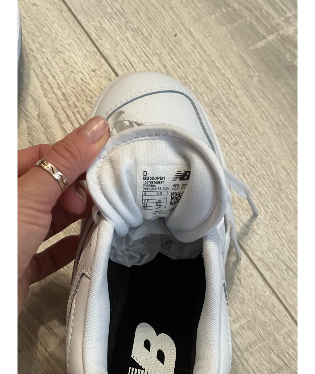 NEW BALANCE Белые кожаные кроссовки, фото 3