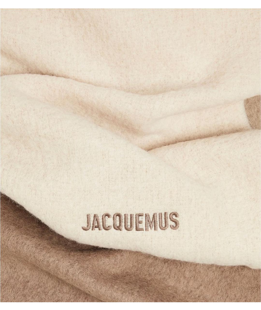 JACQUEMUS Бежевый шерстяной шарф, фото 3
