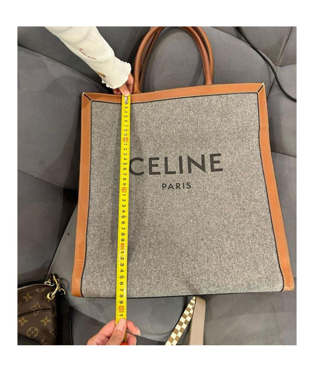 CELINE Антрацитовая кожаная сумка через плечо, фото 6