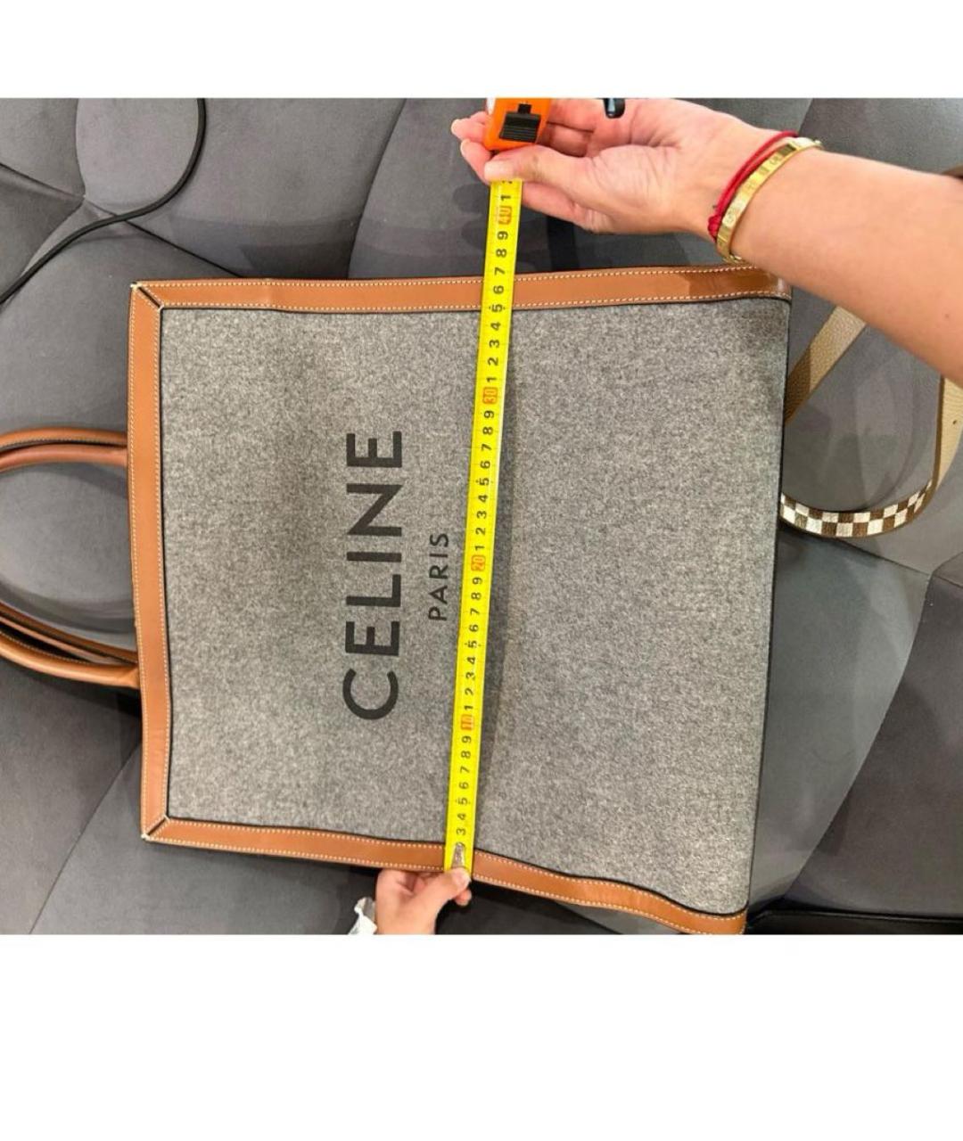 CELINE Антрацитовая кожаная сумка через плечо, фото 5