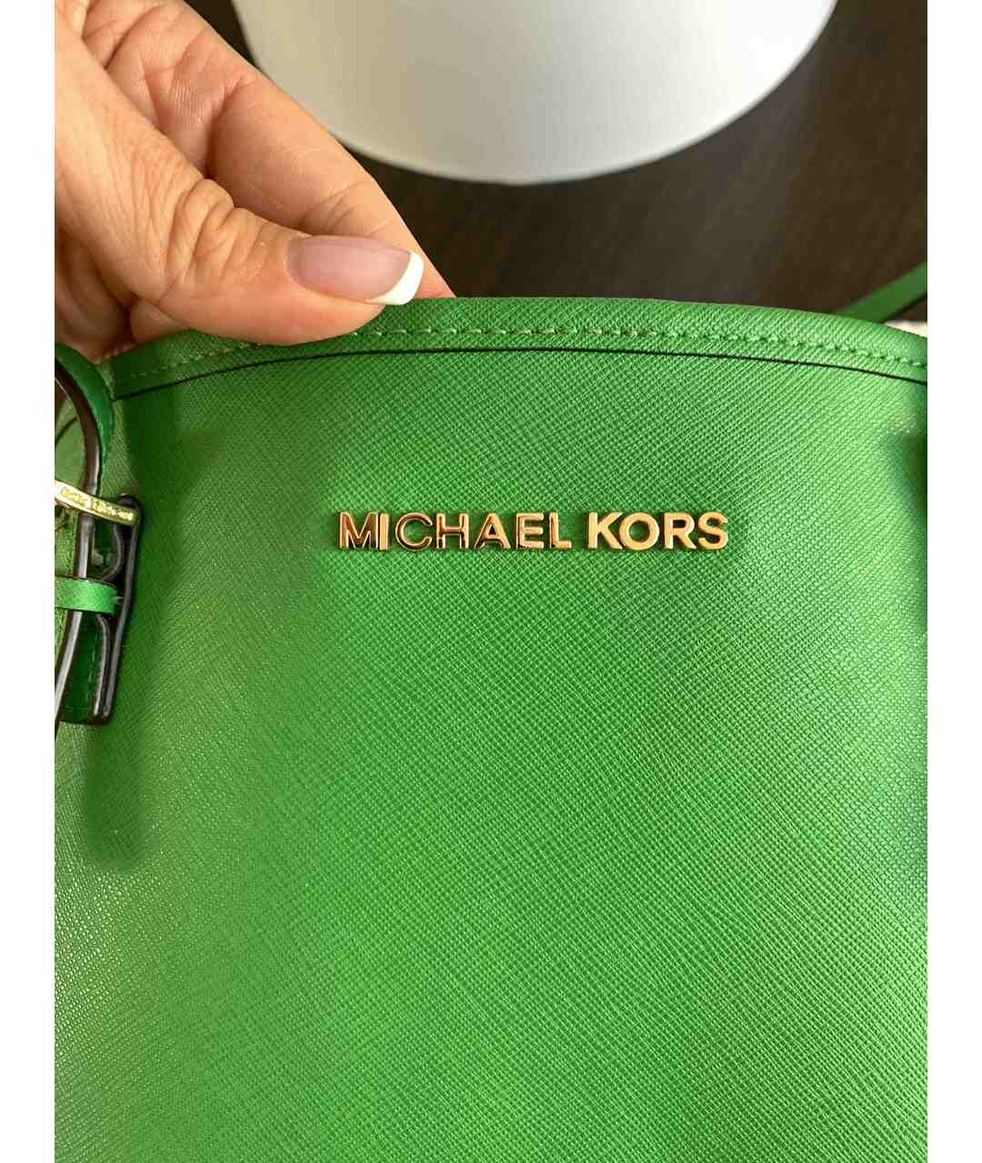 MICHAEL MICHAEL KORS Зеленая кожаная сумка тоут, фото 2
