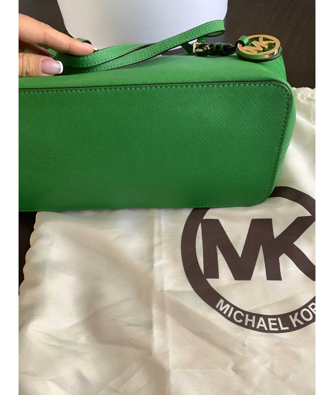 MICHAEL MICHAEL KORS Зеленая кожаная сумка тоут, фото 4