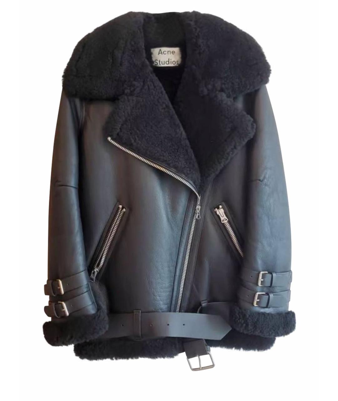 ACNE STUDIOS Черная кожаная дубленка, фото 1