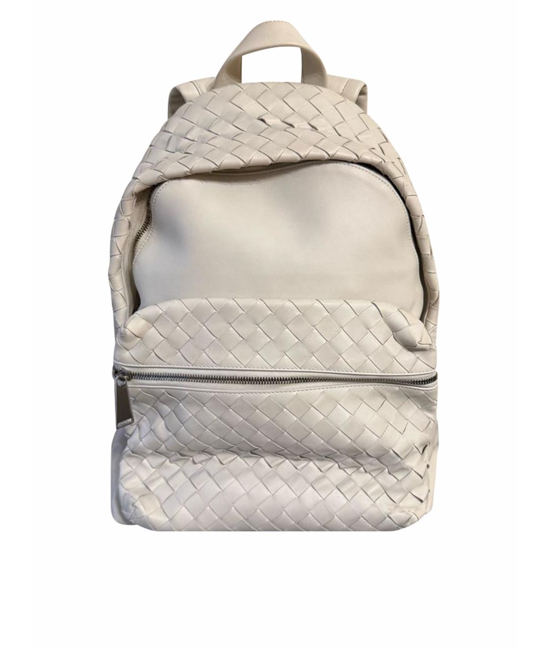 BOTTEGA VENETA Белый кожаный рюкзак, фото 1