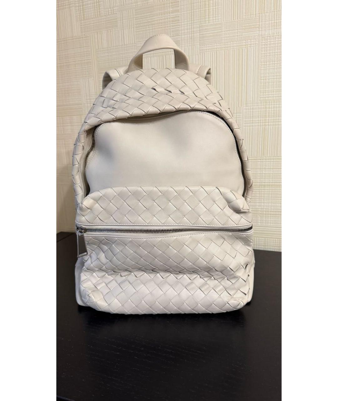 BOTTEGA VENETA Белый кожаный рюкзак, фото 9