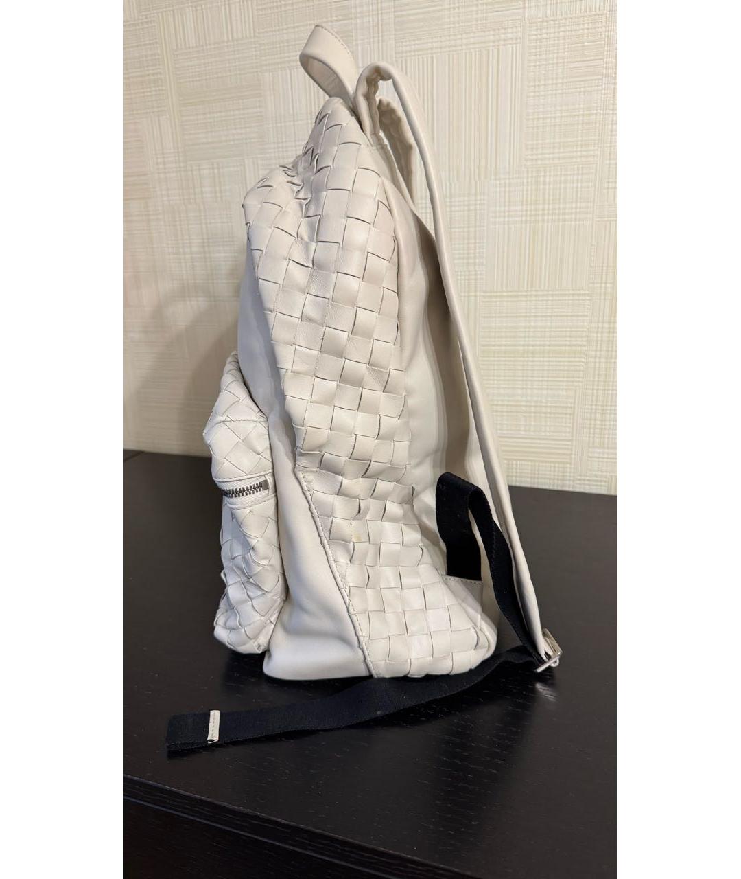 BOTTEGA VENETA Белый кожаный рюкзак, фото 5