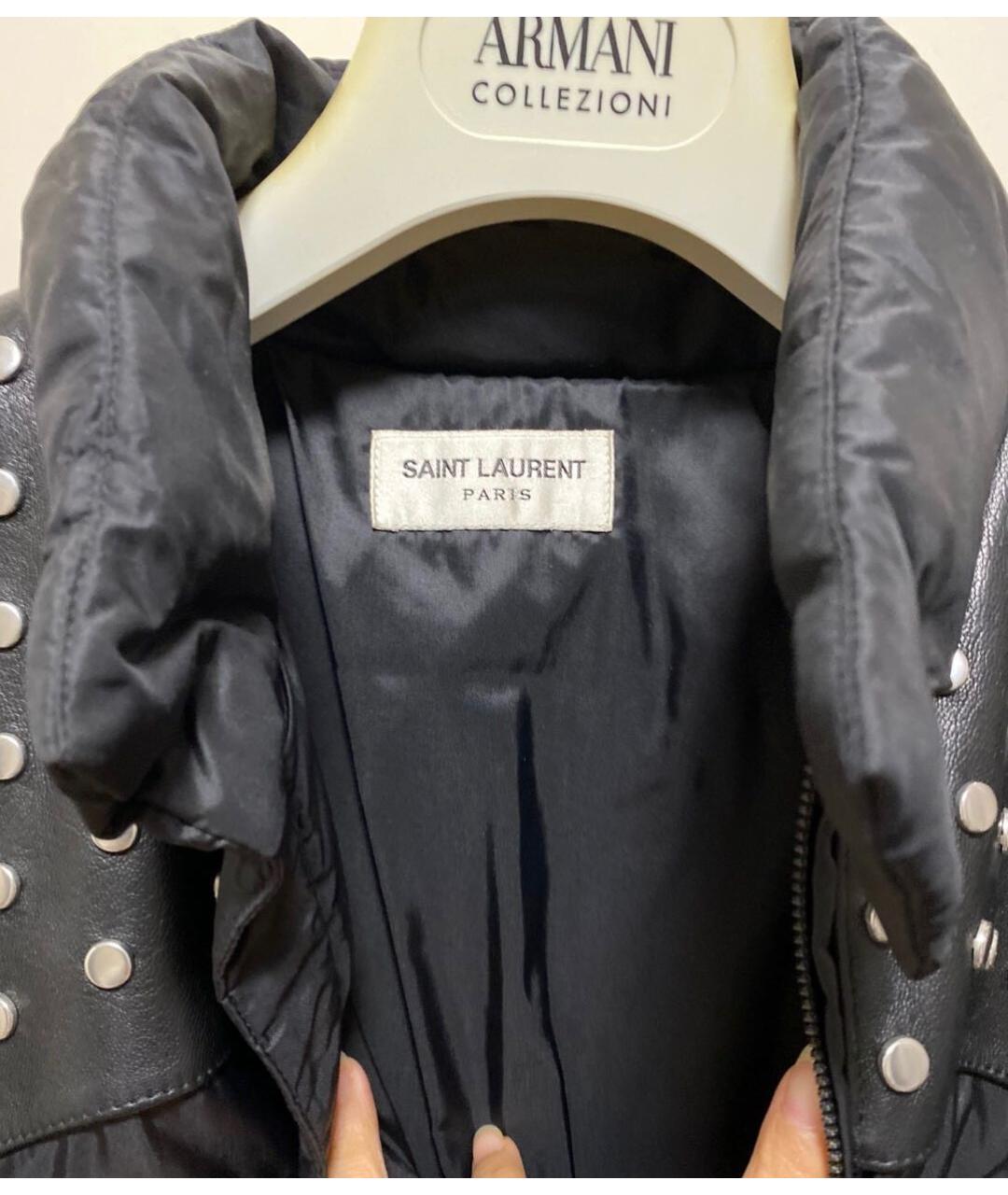 SAINT LAURENT Черная атласная куртка, фото 3