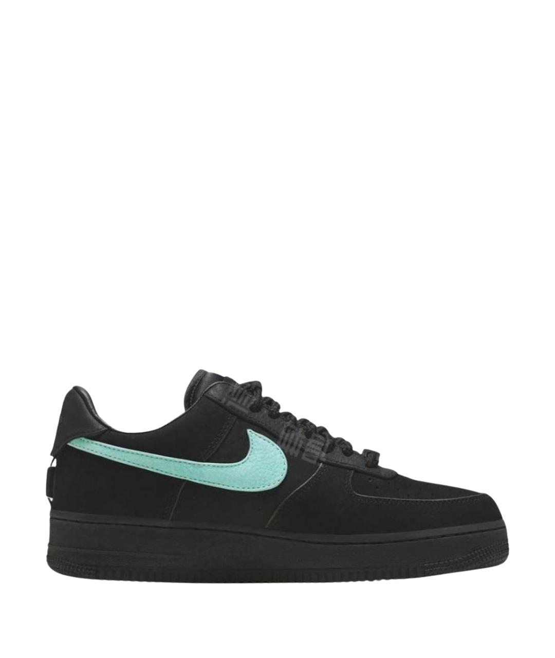 NIKE Черные нубуковые низкие кроссовки / кеды, фото 1