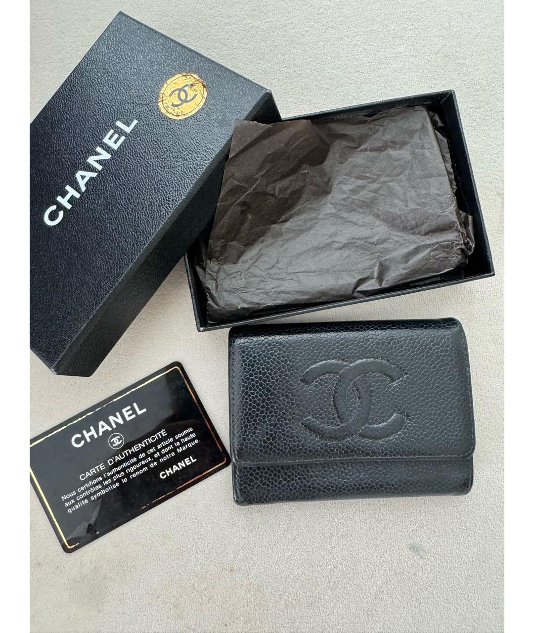 CHANEL Черный кожаный кошелек, фото 2